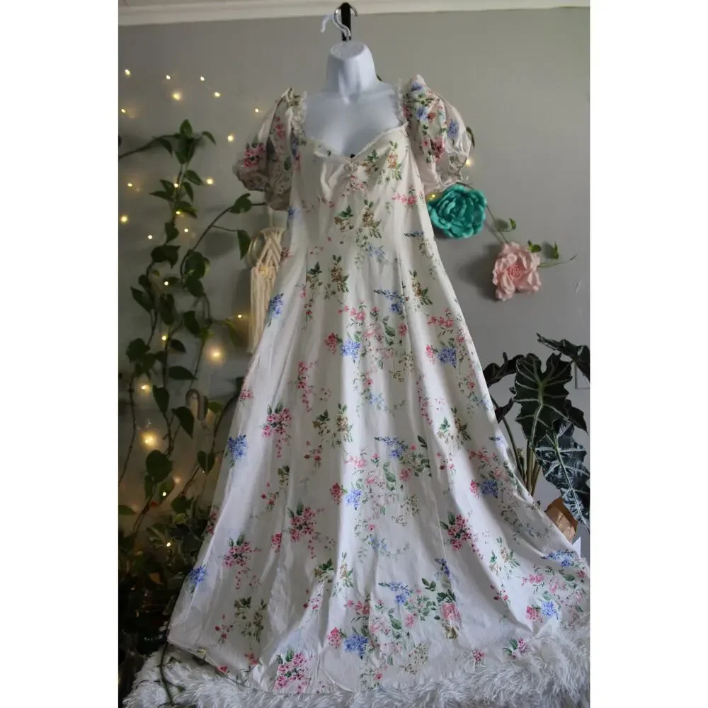 Altar’d State Floral Puff Sleeve Maxi Dress Size Small msrp 99 - Picture 6 of 16